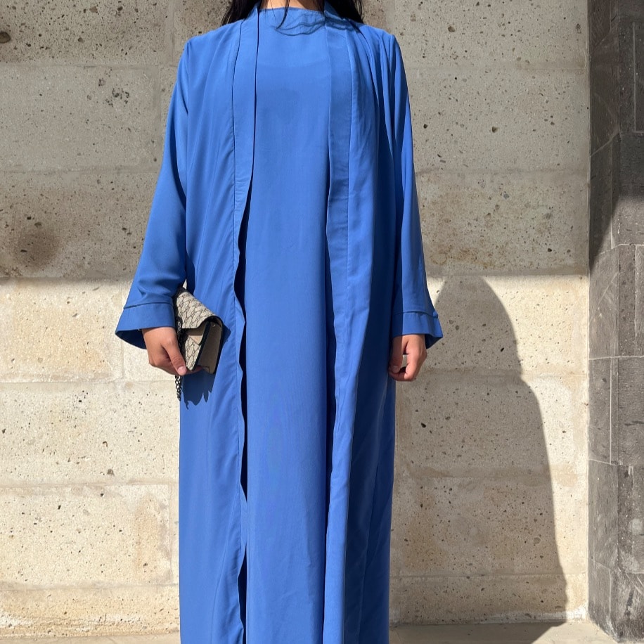 Basic abaya takım - Mavi