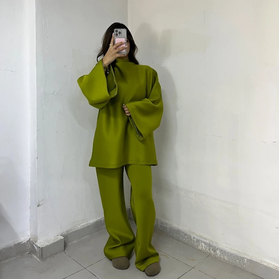 Basic tunik takım - Fıstık yeşili