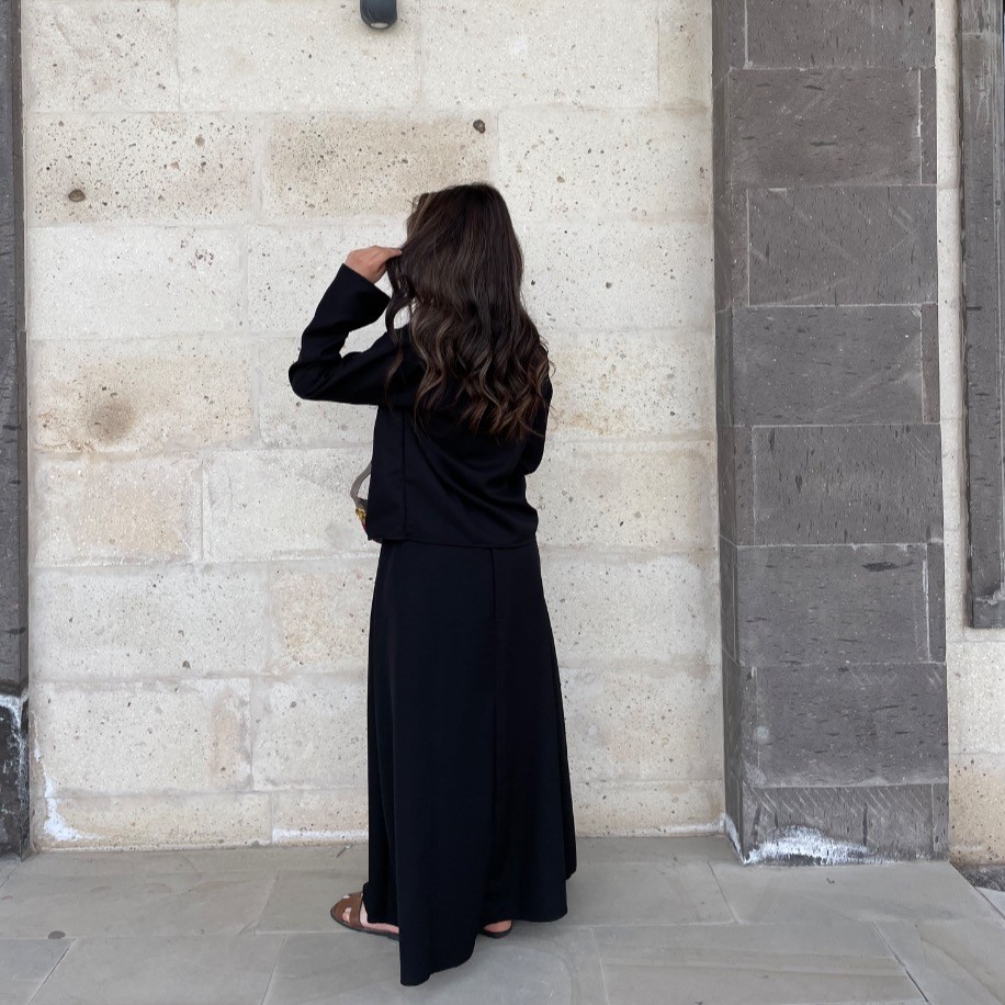Kimono etek takım - Siyah