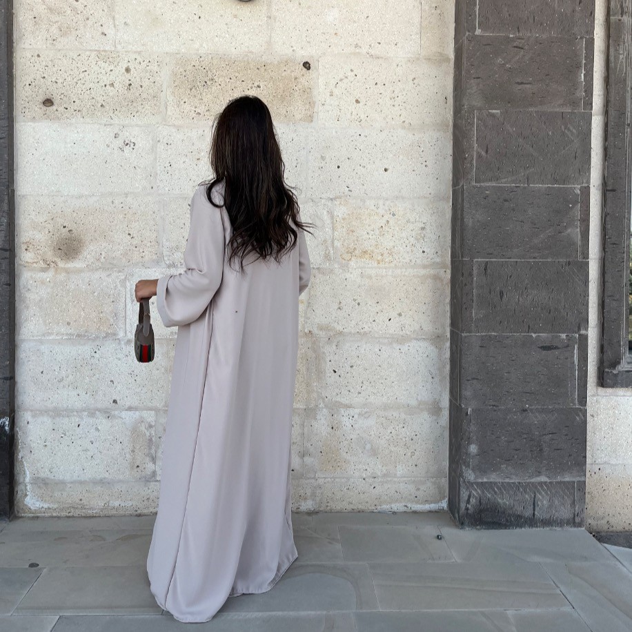 Basic abaya takım - Krem