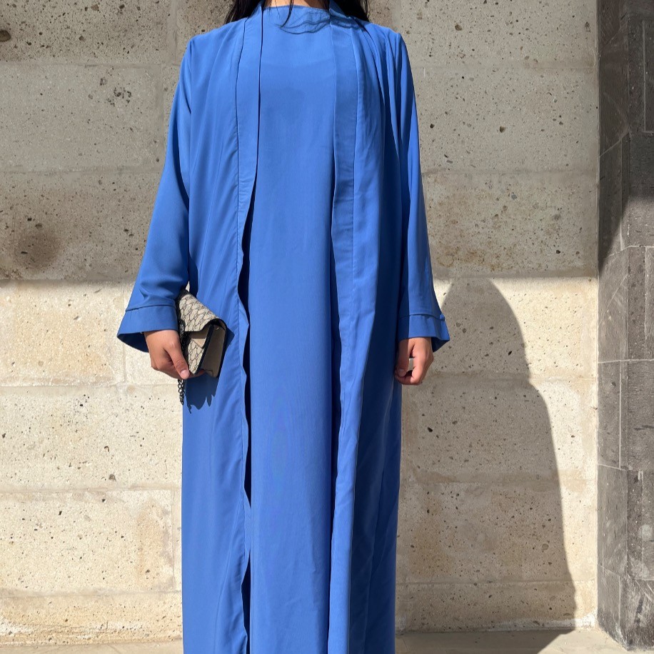 Basic abaya takım - Mavi