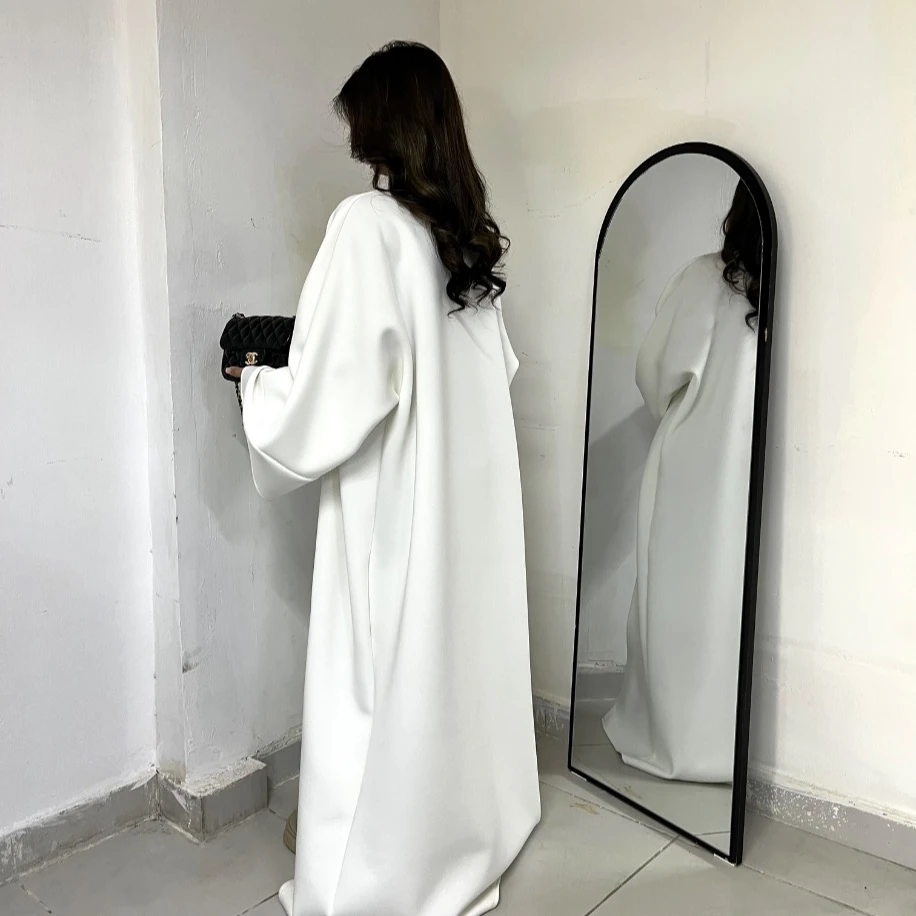Basic scuba abaya - Beyaz
