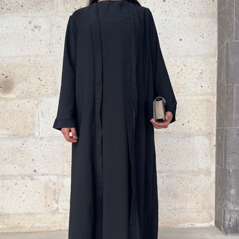 Basic abaya takım - Siyah