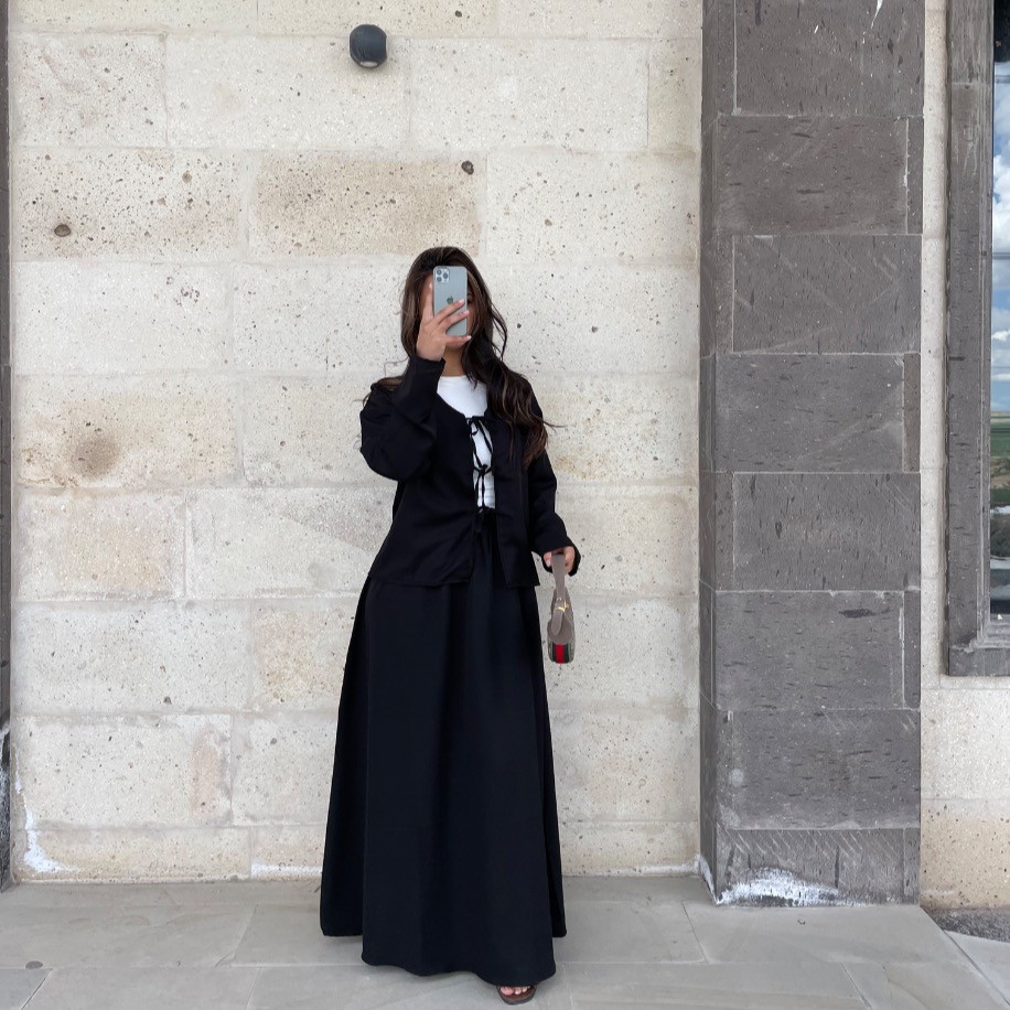 Kimono etek takım - Siyah