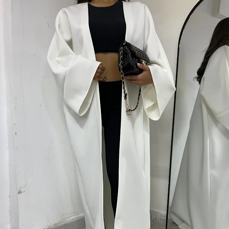 Basic scuba abaya - Beyaz