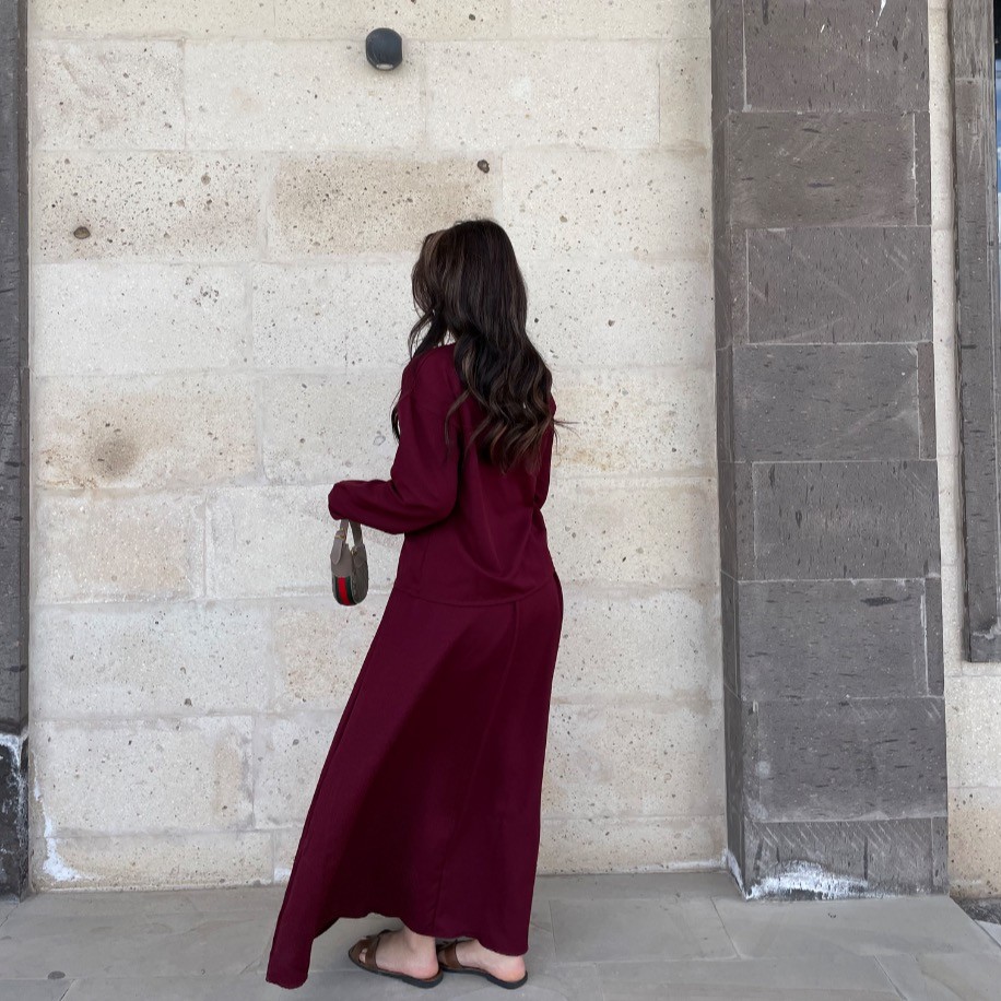 Kimono etek takım - Bordo