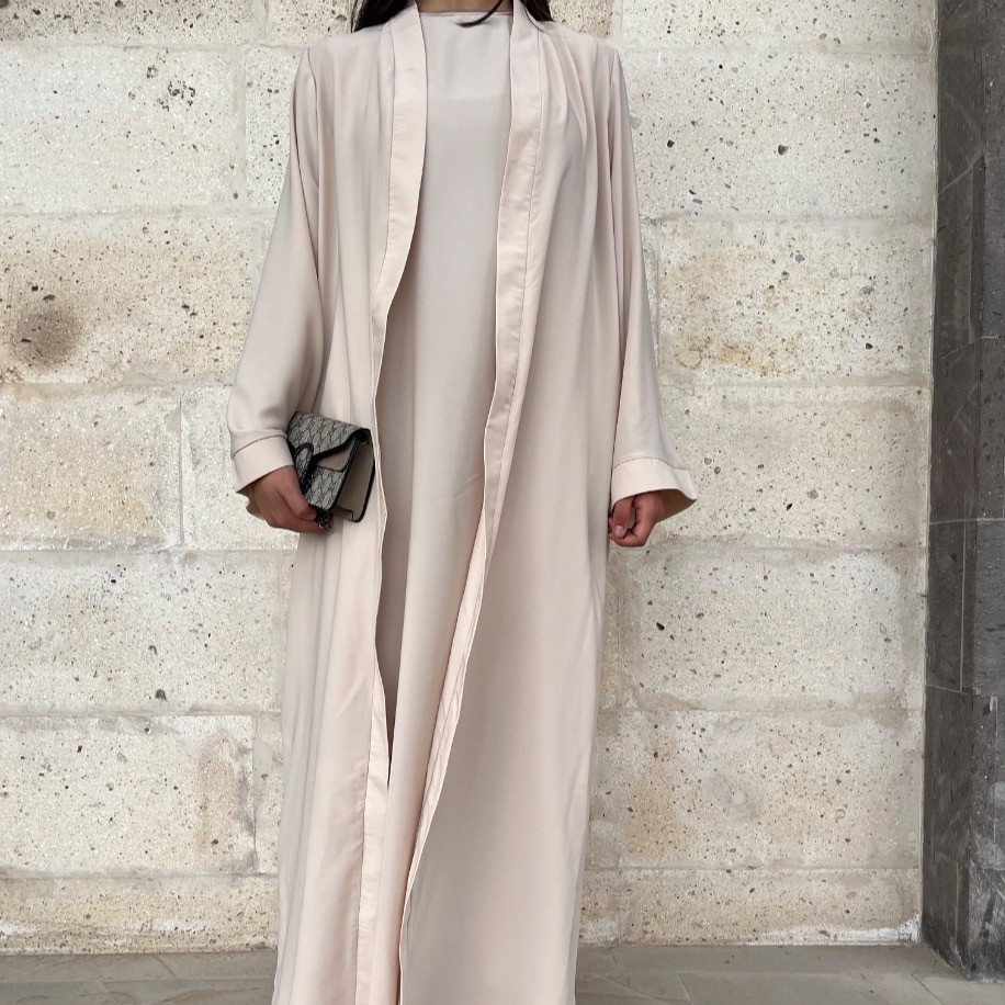 Basic abaya takım - Krem