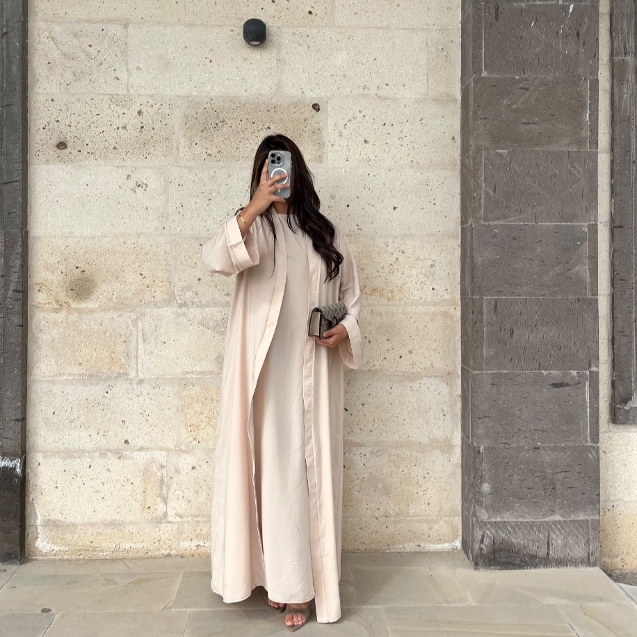 Basic abaya takım - Krem