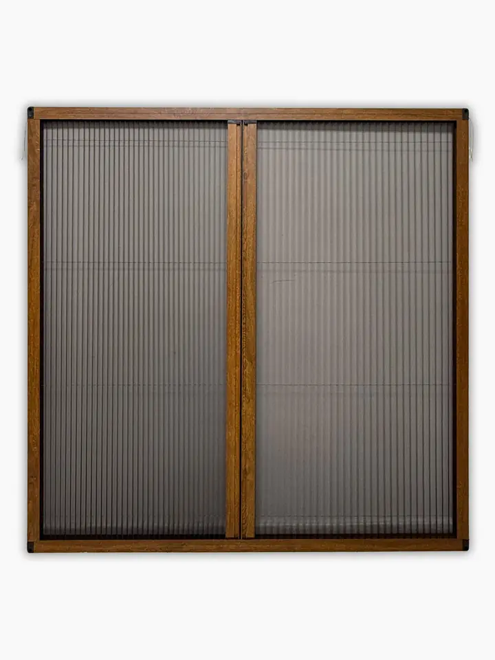 DOUBLE Akordeon Pileli Pilise Kapı Sineklik (MAX 200x240) - Kahverengi