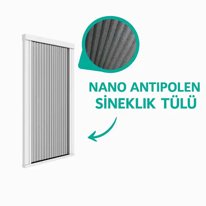 Anti-Polen akordeon Kapı Sinekliği (Max 90x210) - Beyaz
