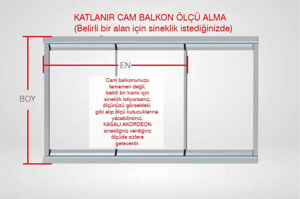 Cam Balkon Kasalı Akordeon Sineklik(Tek Kanat / Max 120x200)
