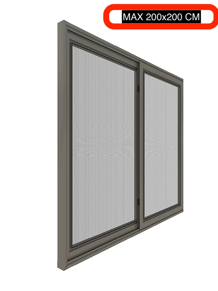 Cam Balkon Sinekliği(Max 200x200 cm) Çift Kanatlı Sürme Sineklik - Antrasit