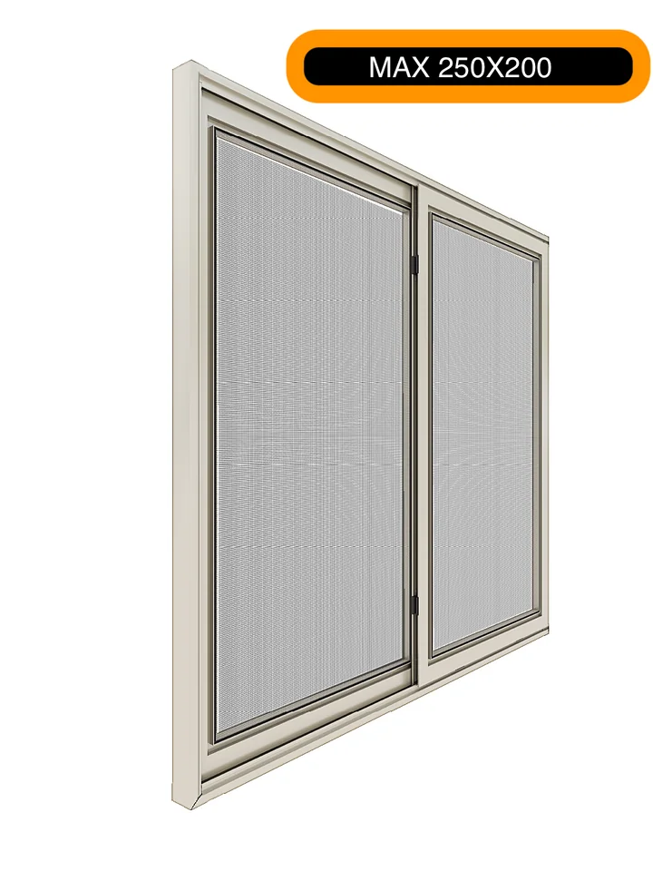 Cam Balkon Sinekliği(Max 250x200 cm) Çift Kanatlı Sürme Sineklik - Naturel