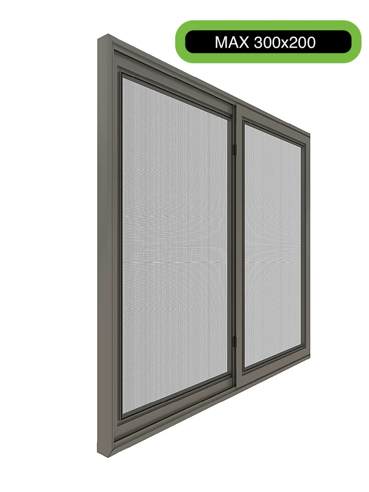 Cam Balkon Sinekliği (Max 300x200 cm) Çift Kanatlı Sürme Sineklik - Antrasit