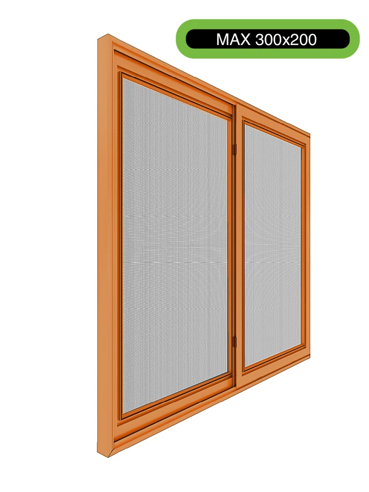 Cam Balkon Sinekliği (Max 300x200 cm) Çift Kanatlı Sürme Sineklik - Kahverengi