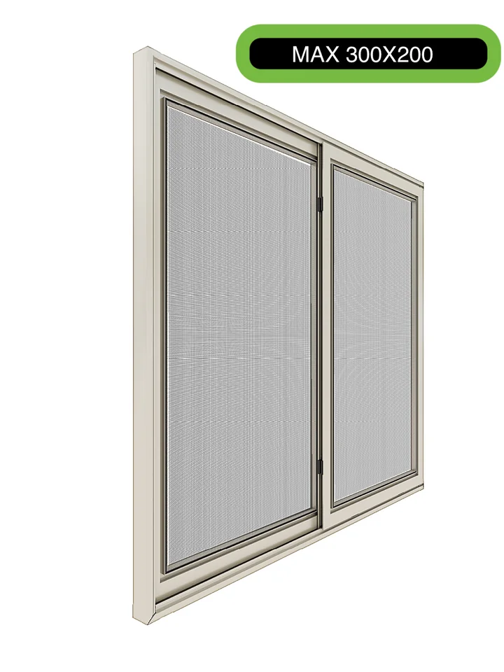 Cam Balkon Sinekliği (Max 300x200 cm) Çift Kanatlı Sürme Sineklik - Naturel