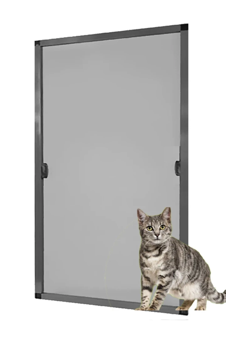 KEDİ Tüllü SABİT SÖK TAK Pencere (Max 70x130) Sinekliği, Özel Ölçü Verebilirsin (Pabuçlu & Dıştan Takma) - Antrasit