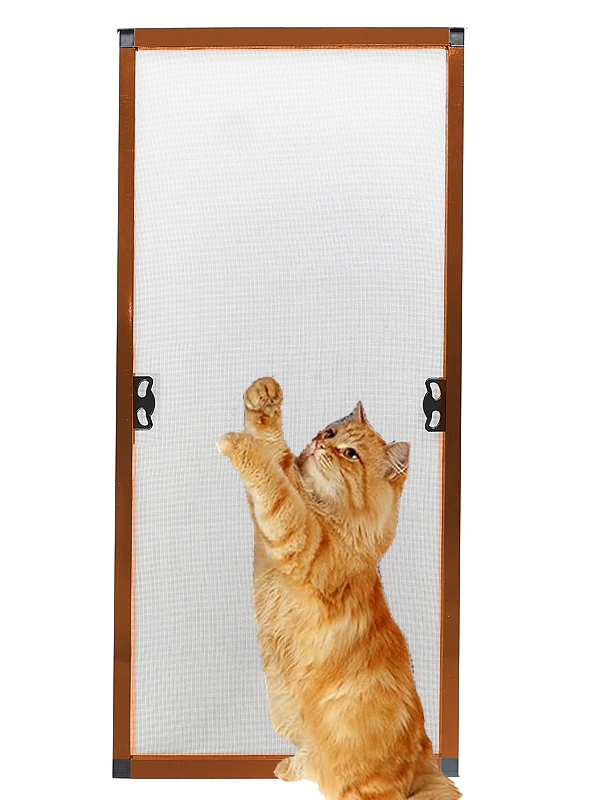 KEDİ Tüllü SABİT SÖK TAK Pencere (Max 70x130) Sinekliği, Özel Ölçü Verebilirsin (Pabuçlu & Dıştan Takma) - Kahverengi