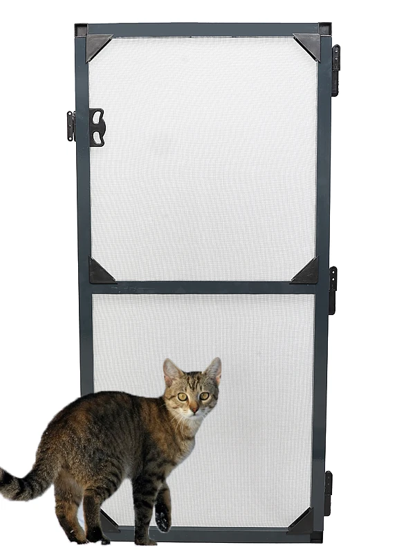 KEDİ Tüllü Menteşeli KAPI Sinekliği (PET TÜL) 90x210 Cm. Özel Ölçü Verebilirsiniz. - Antrasit