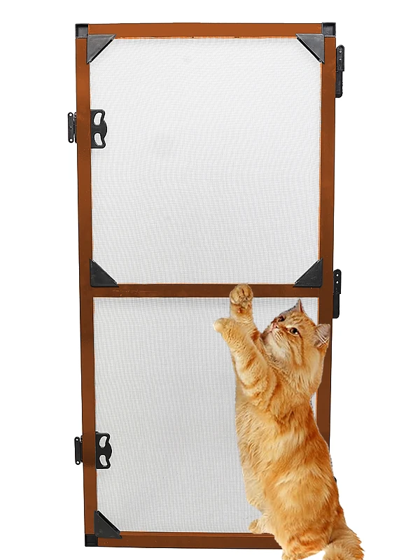 KEDİ Tüllü Menteşeli KAPI Sinekliği (PET TÜL) 90x210 Cm. Özel Ölçü Verebilirsiniz. - Kahverengi