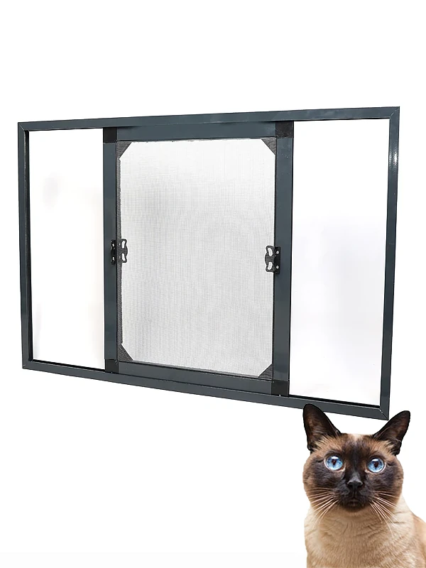 KEDİ Tüllü Sürme Pencere Sineklik (Max: 140x180) - Antrasit