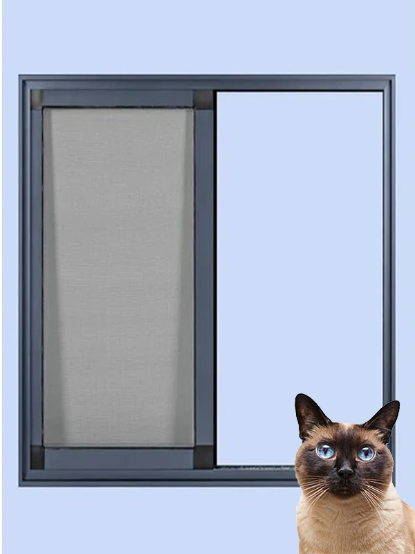 KEDİ Tüllü Sürme KAPI Sineklik (Max: 240x240) - Antrasit