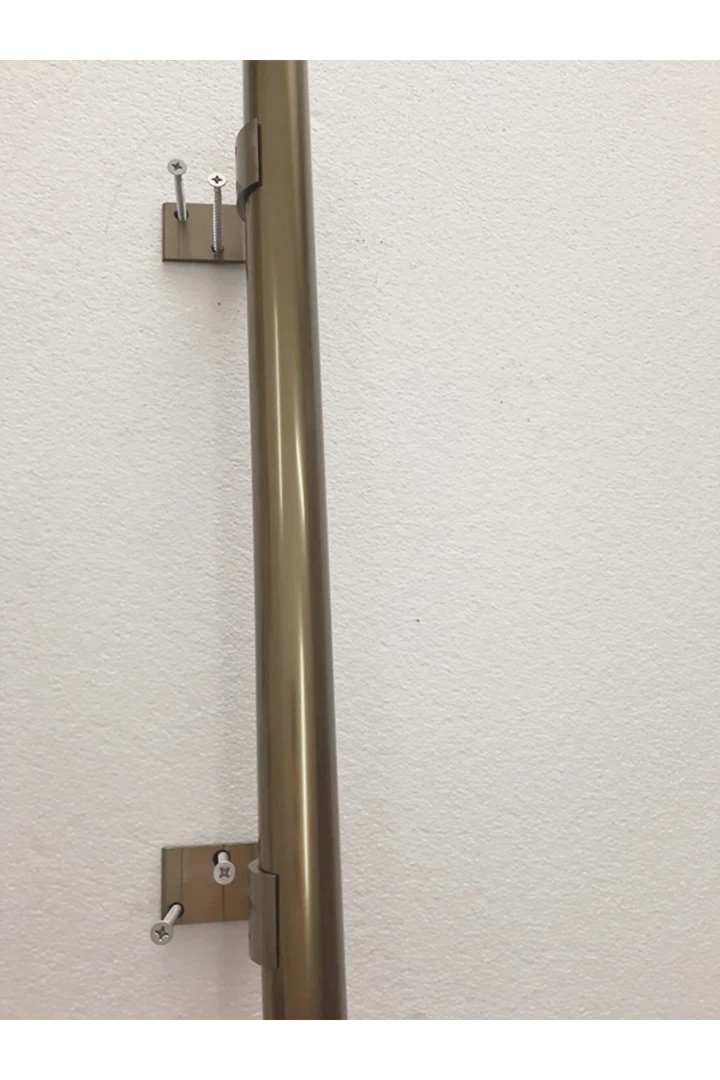 Alüminyum Merdiven Tutamak Korkuluk Yaşlı Engelli Duvar Tutamağı 250 Cm. Istenilen Ölçüde - Bronz