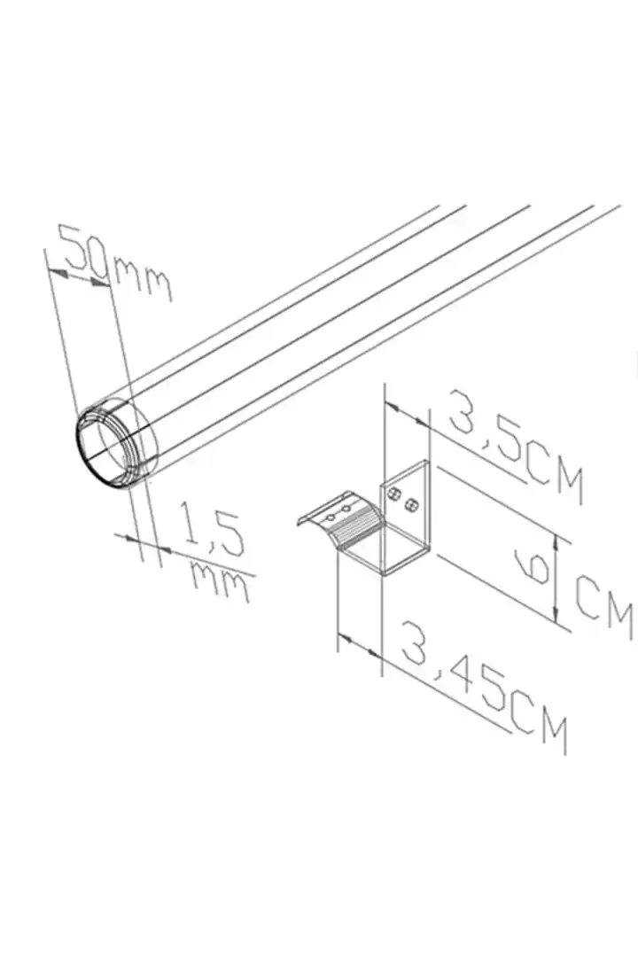 Alüminyum Merdiven Tutamak, Korkuluk Yaşlı Engelli Duvar Tutamağı 150Cm. Istenilen Ölçüde