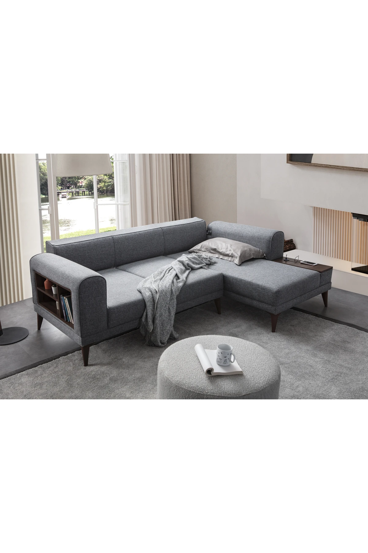 Drog Köşe Koltuk Takımı Gri