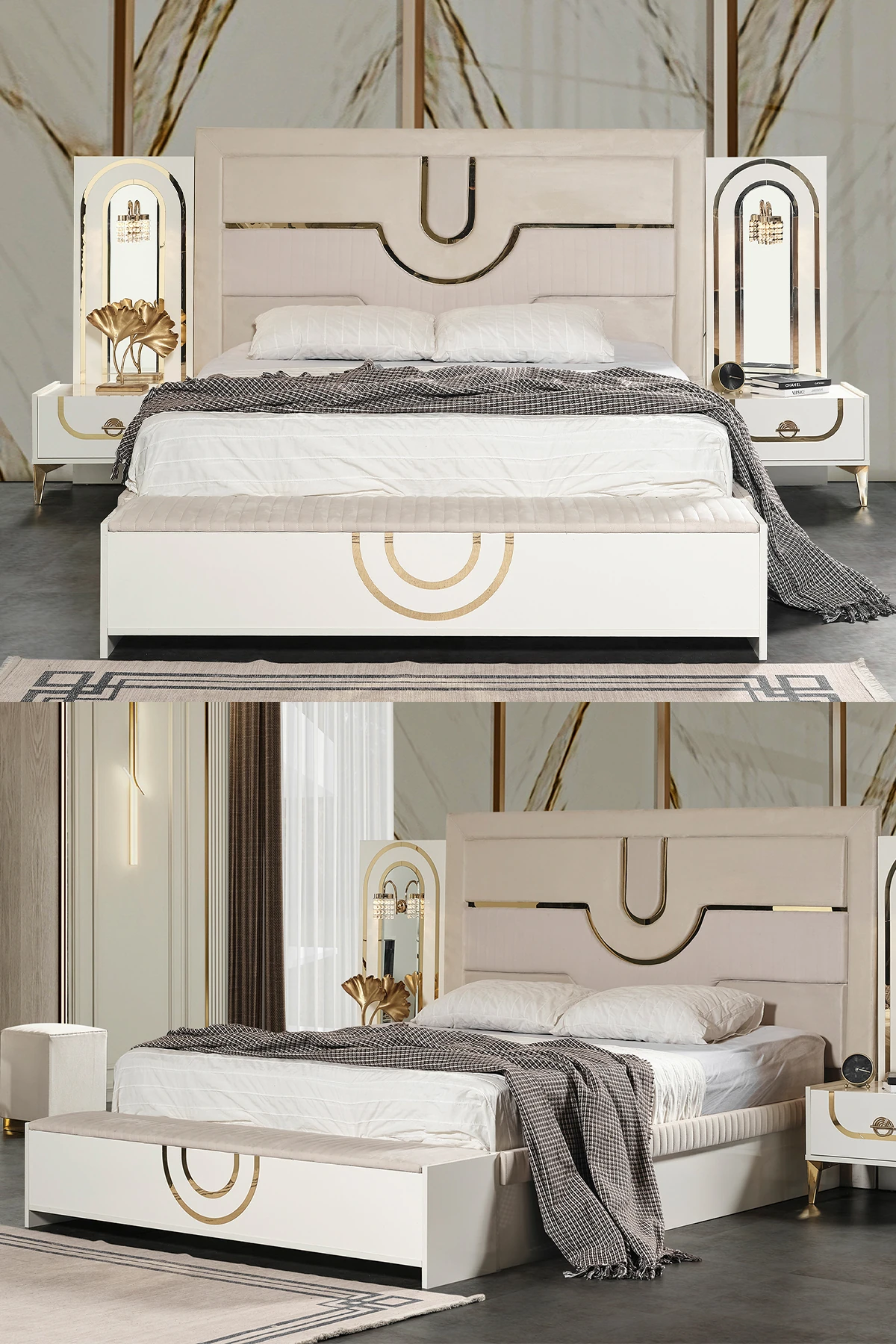 Safir Bazalı Karyola + Bench