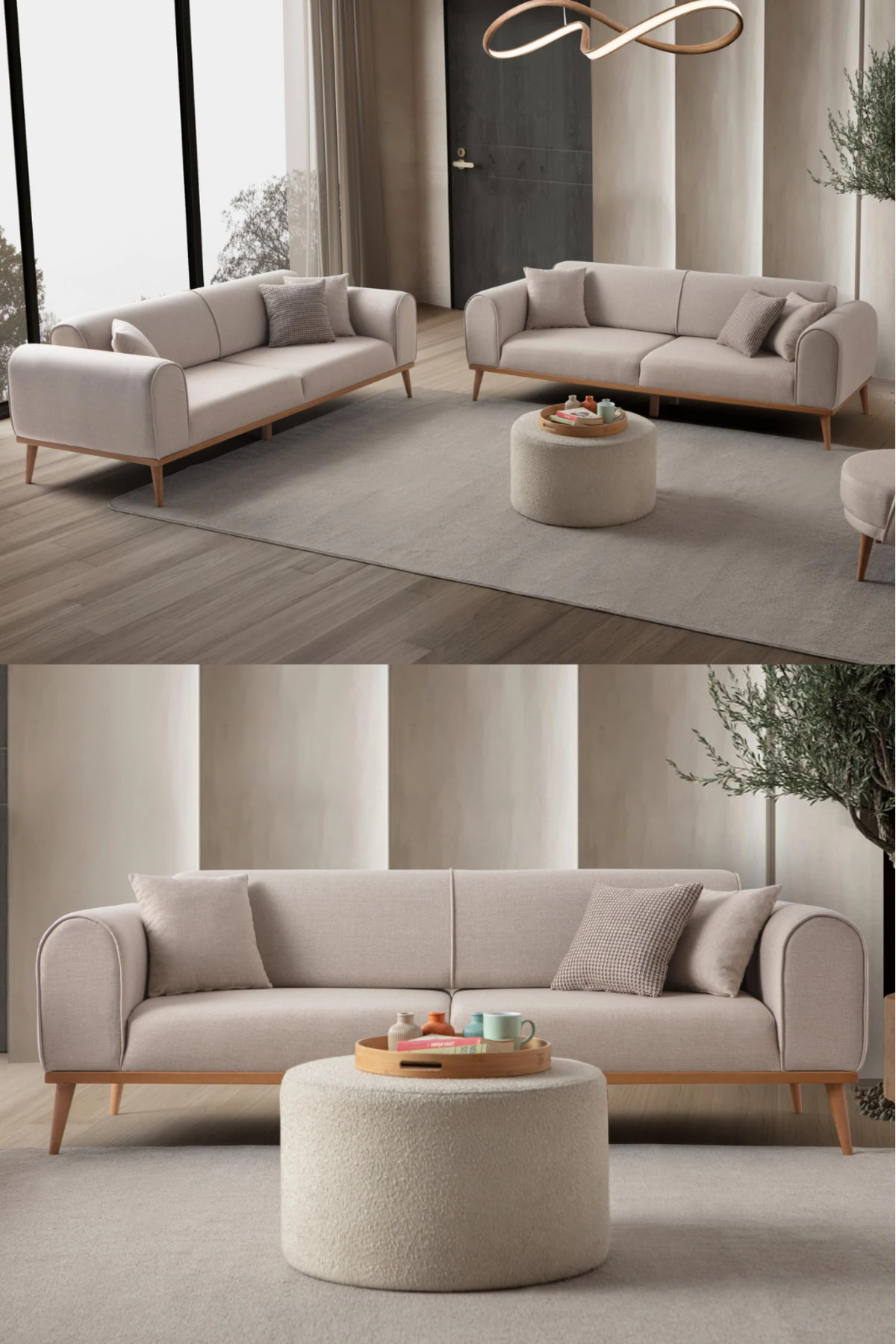 Rebull 3+3 Koltuk Takımı Sütlü Kahve