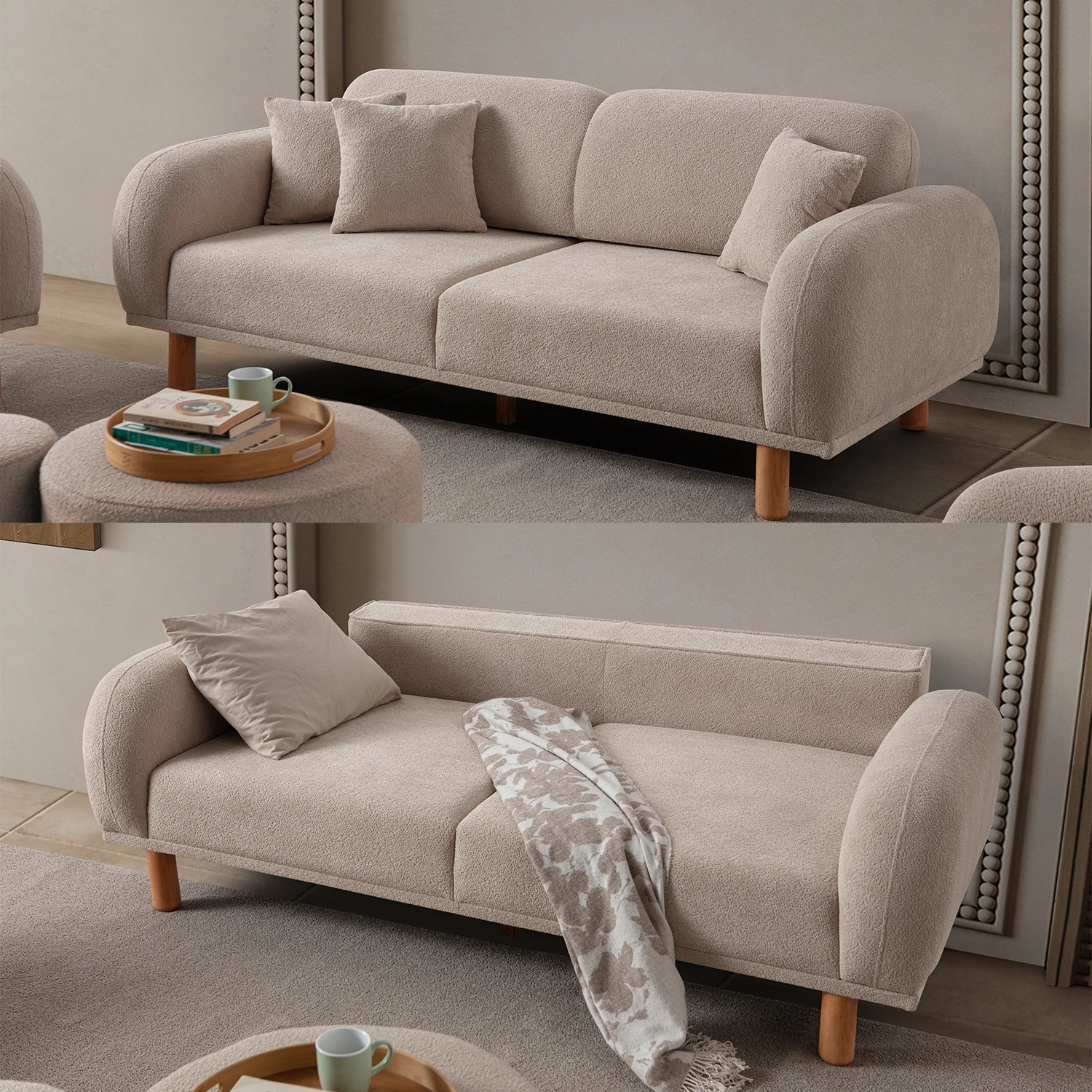 Regnum Üçlü Koltuk Taş Rengi