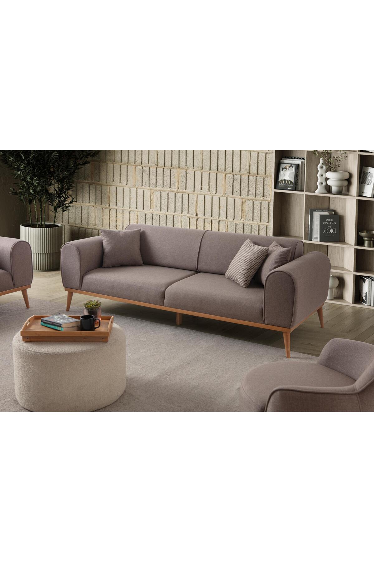 Rebull 3+3+1 Koltuk Takımı Kahverengi