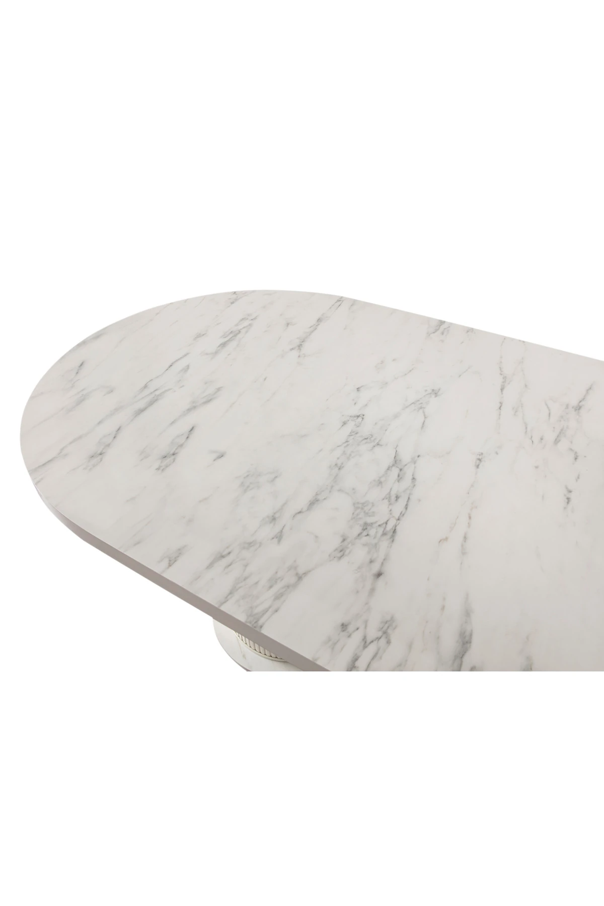 Mermer Desen Oval 4 Sandalyeli Masa Takımı