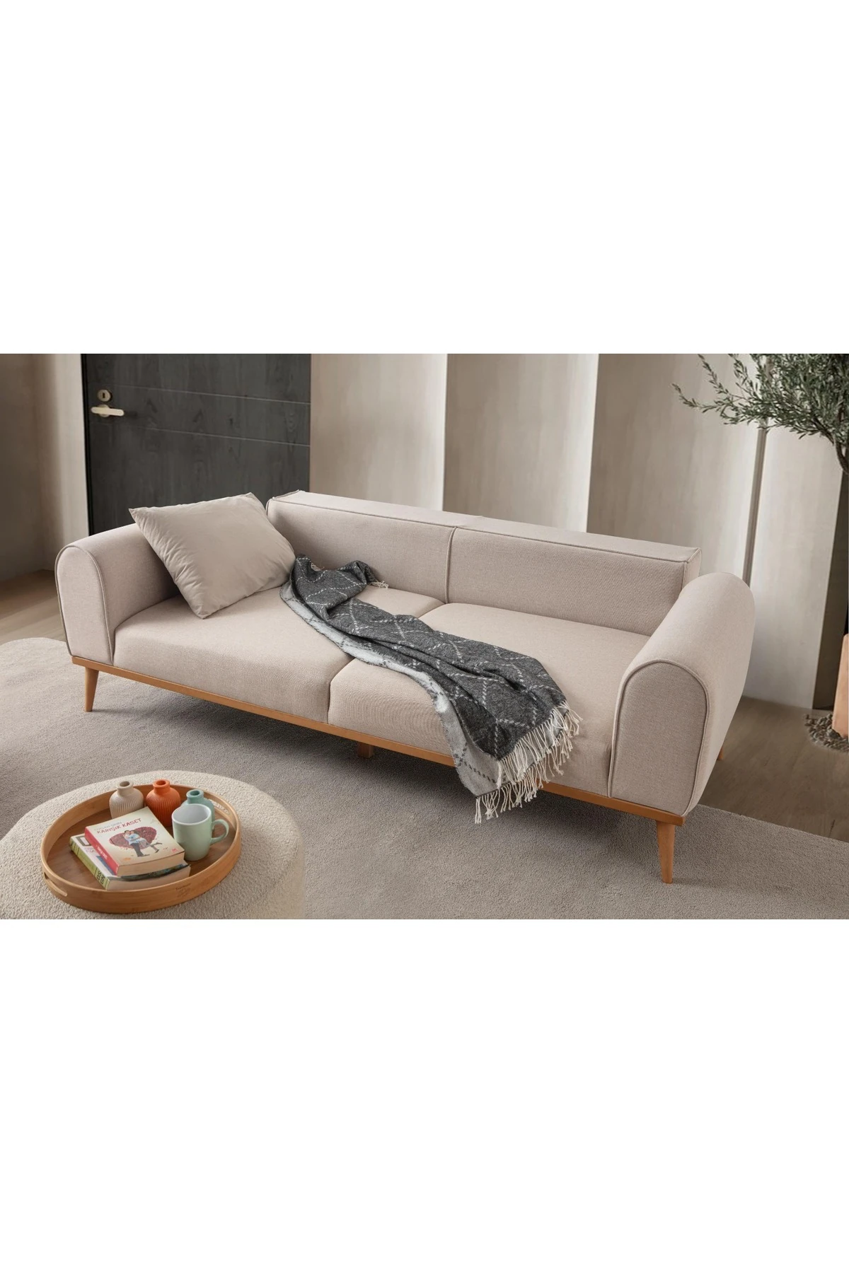 Rebull 3+1 Koltuk Takımı Sütlü Kahve