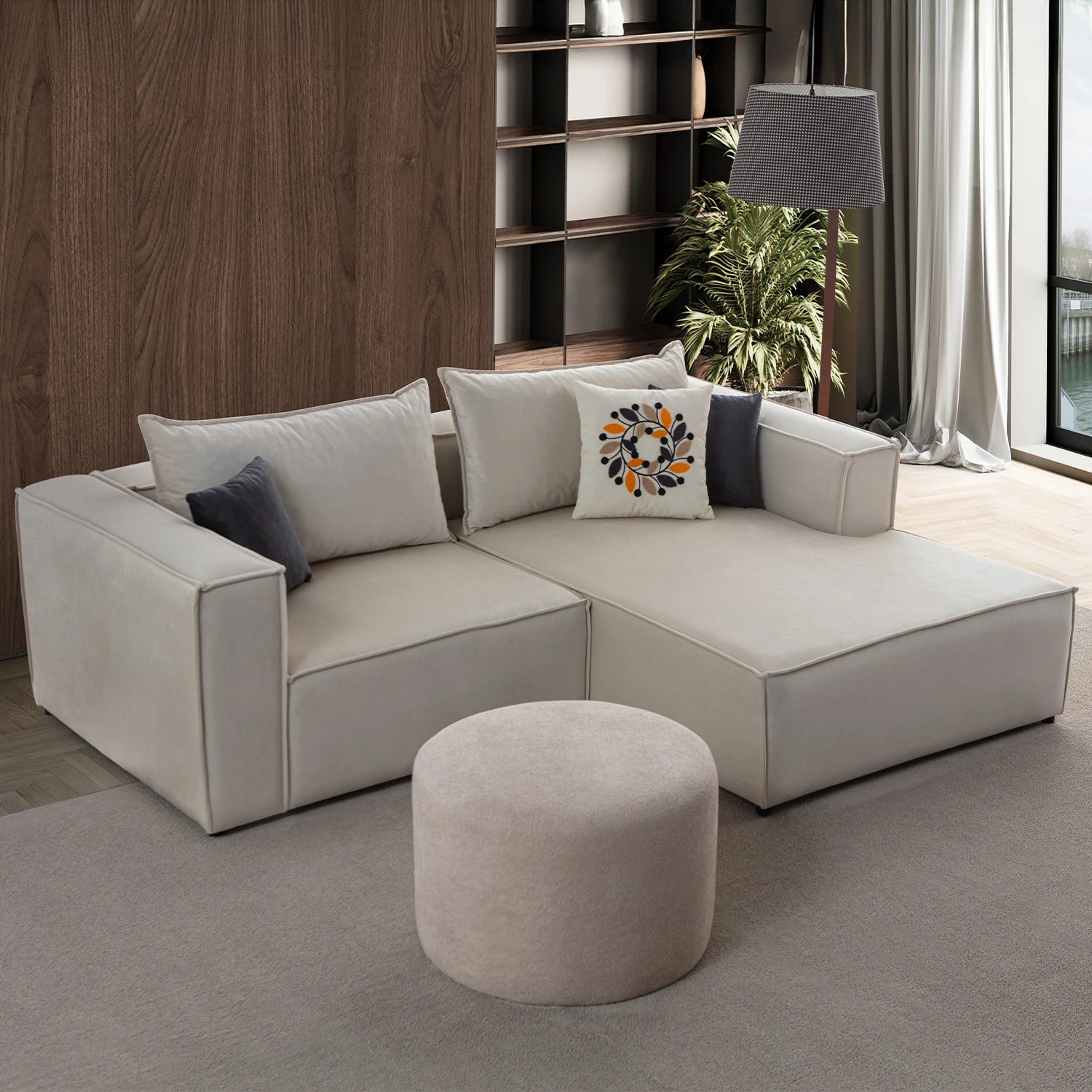 Arven Köşe Koltuk Takımı Krem