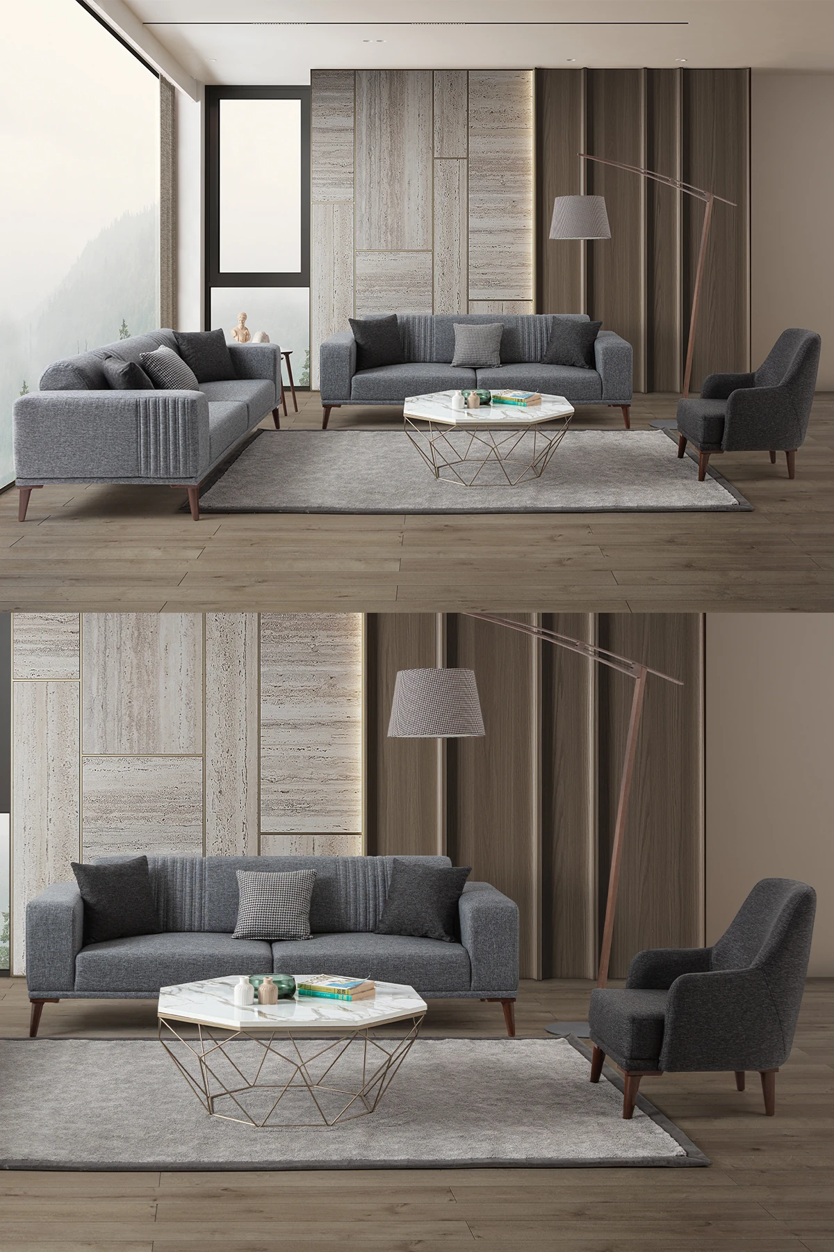 Regnar 3+3+1 Koltuk Takımı Gri