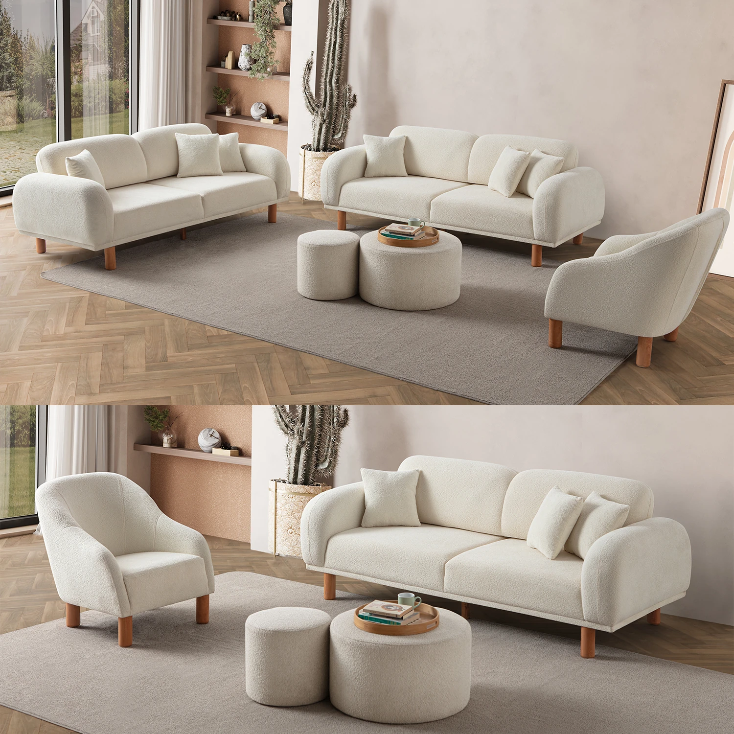 Regnum Koltuk Takımı 3+3+1 Krem