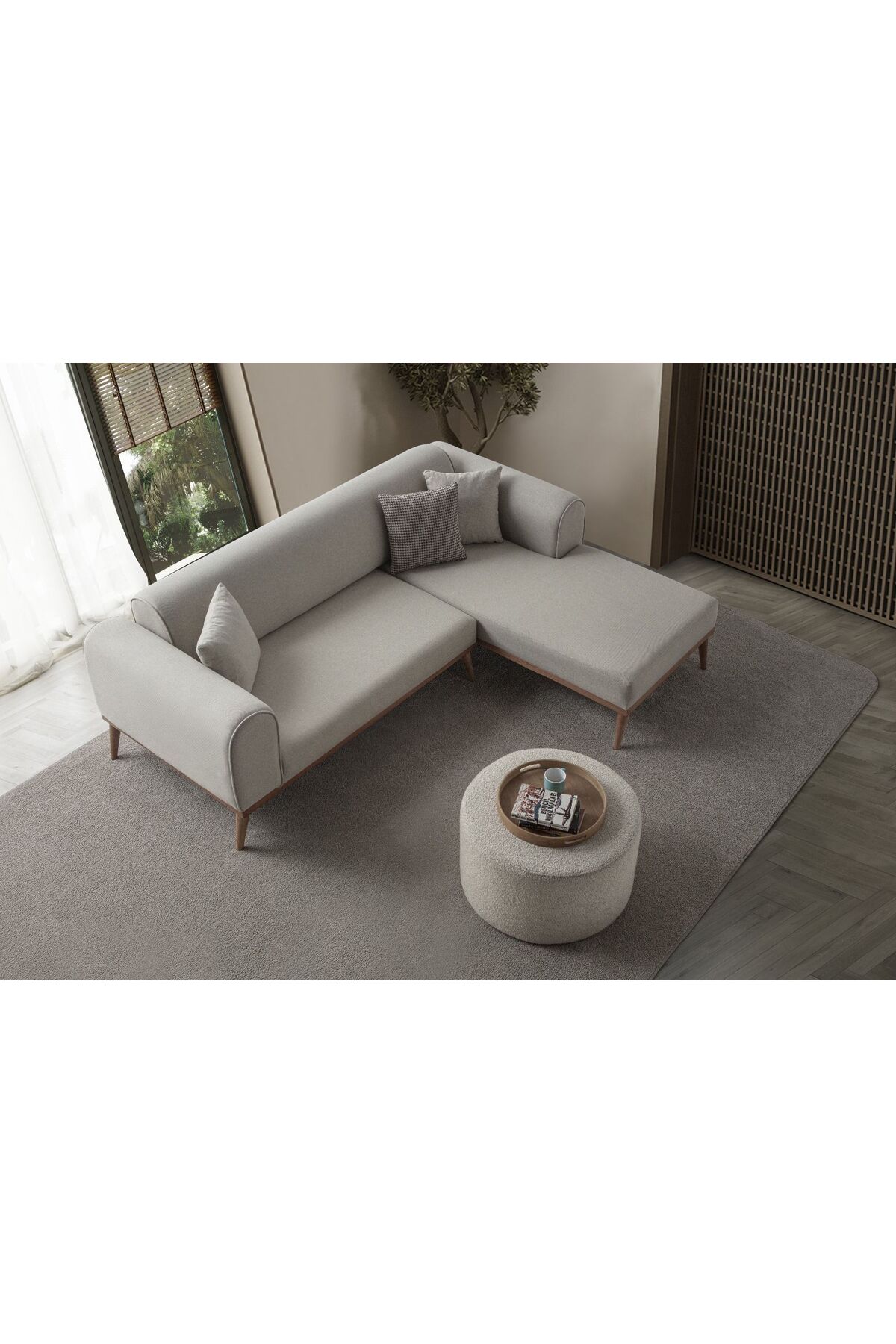 Rebull Köşe Koltuk Takımı Krem