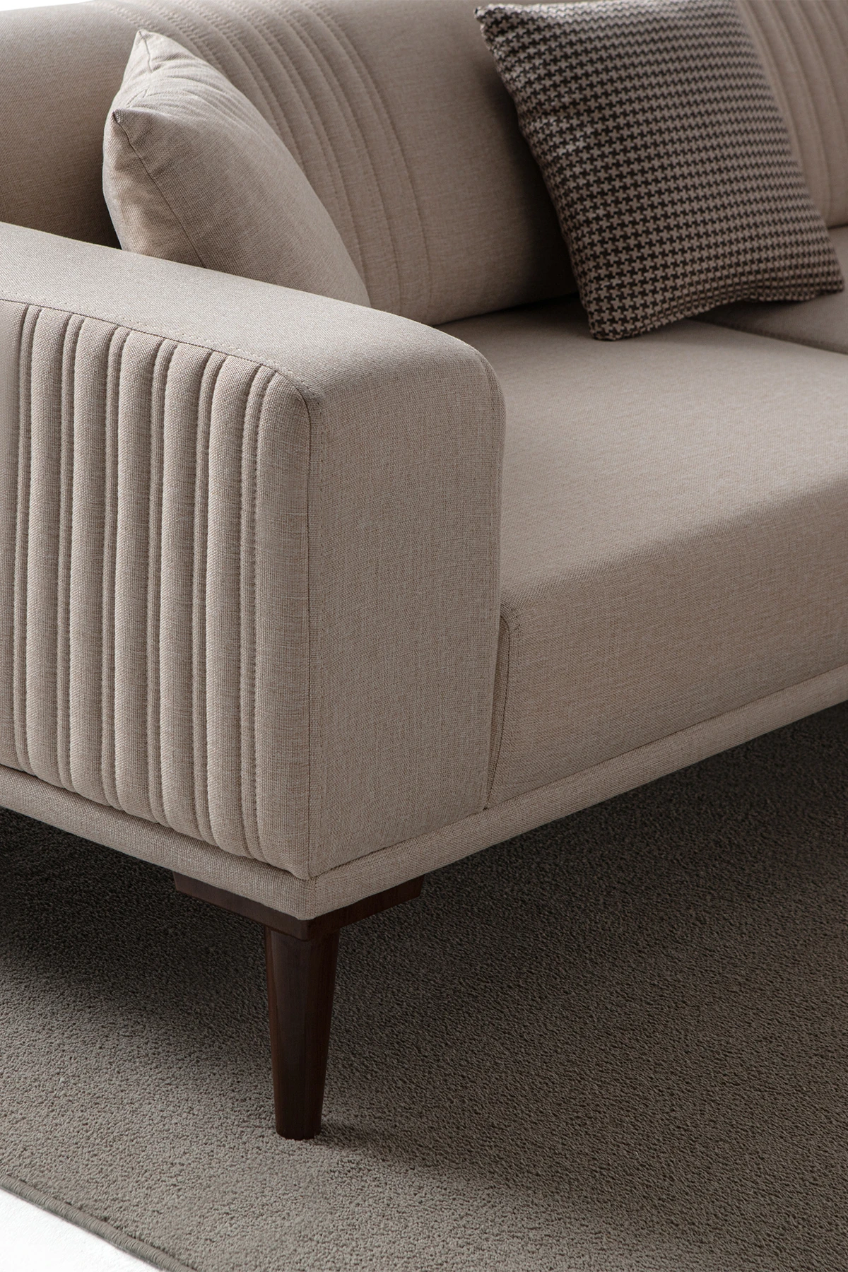 Regnar 3+3 Koltuk Takımı Sütlü Kahve