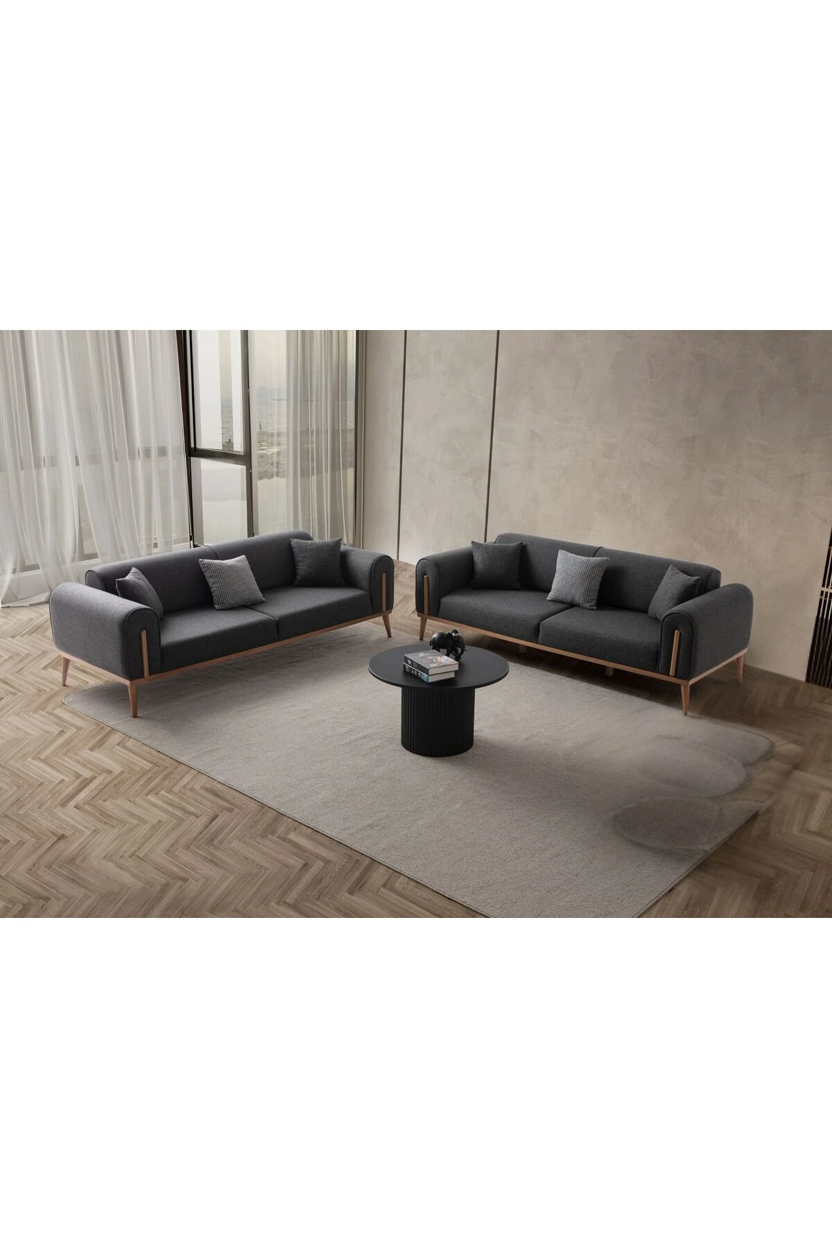 Riva 3+3 Koltuk Takımı Antrasit