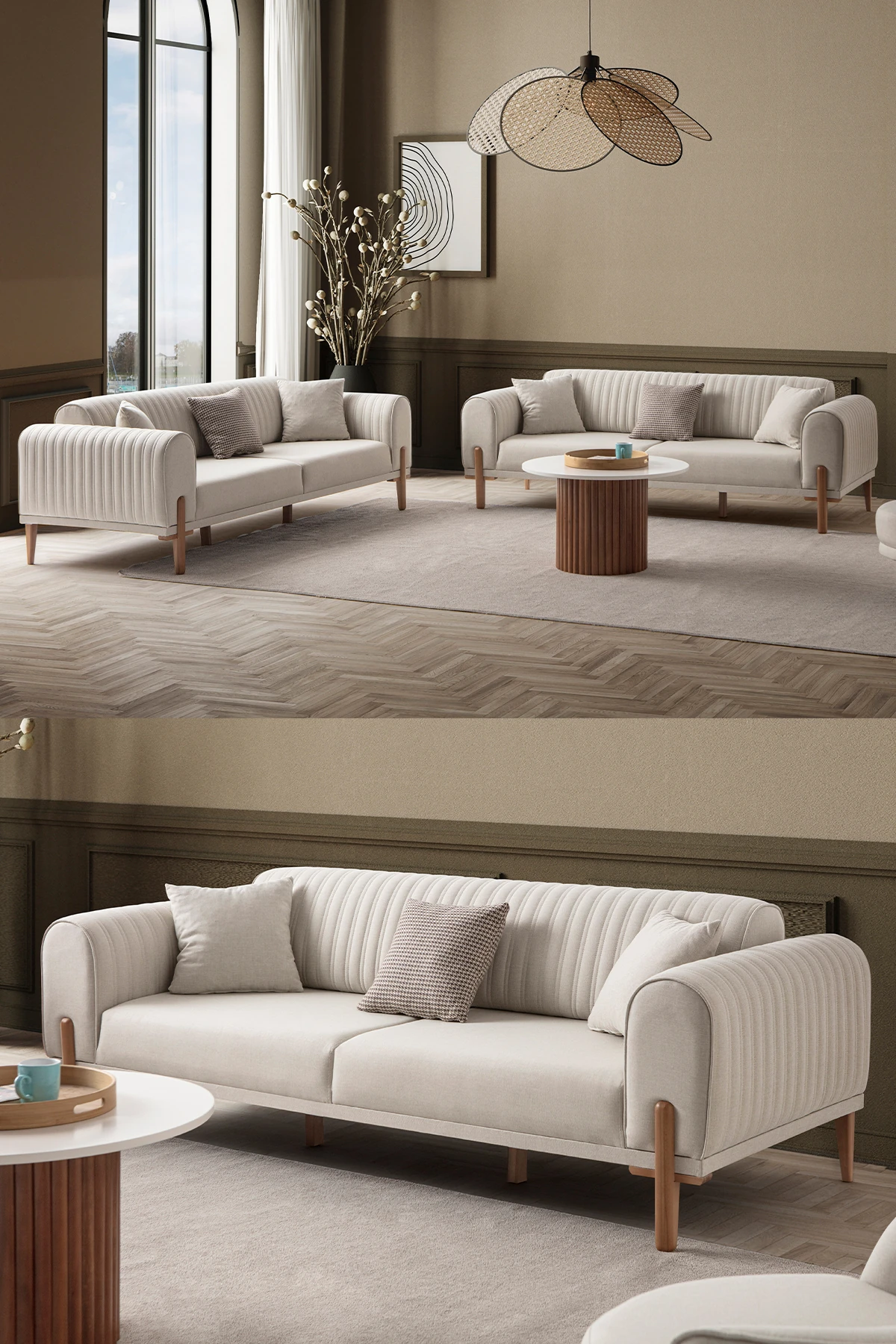 Galata 3+3 Koltuk Takımı Krem