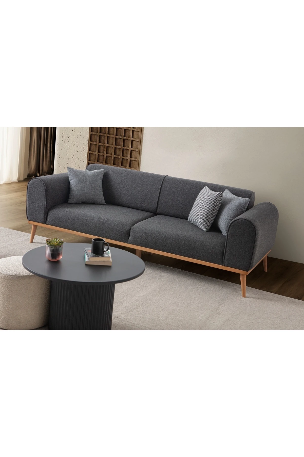 Rebul Üçlü Koltuk Antrasit