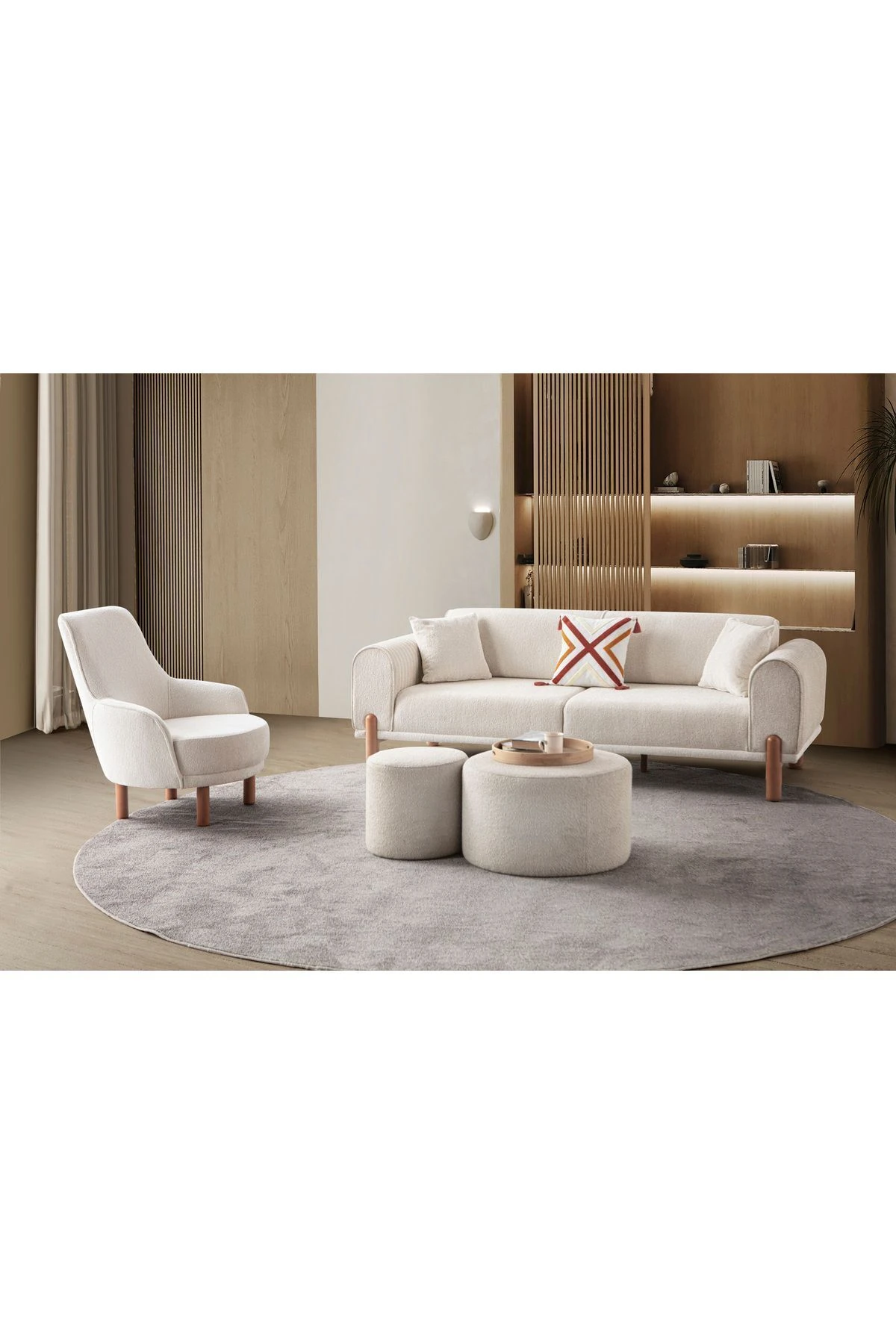 Armoni 3+3+1 Koltuk Takımı Krem