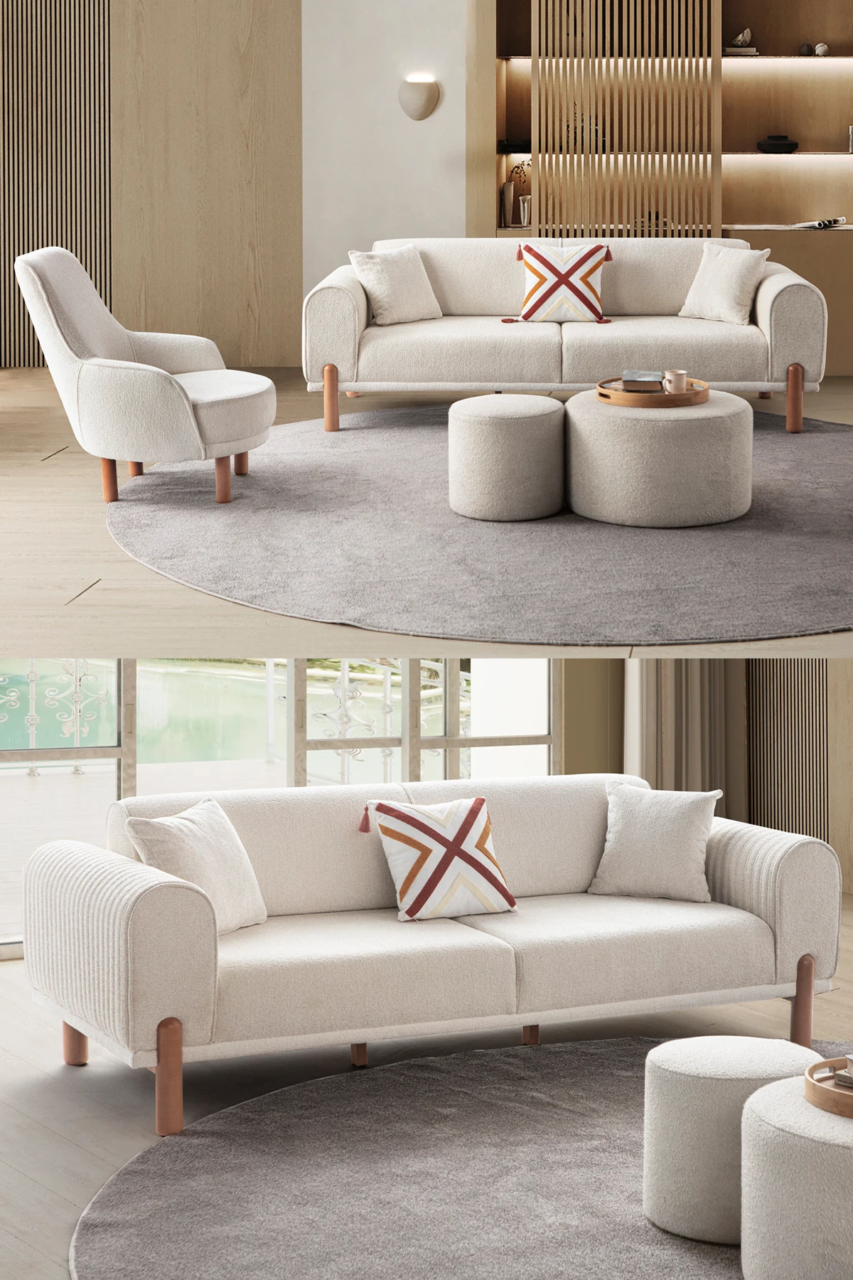 Armoni 3+1 Koltuk Takımı Krem