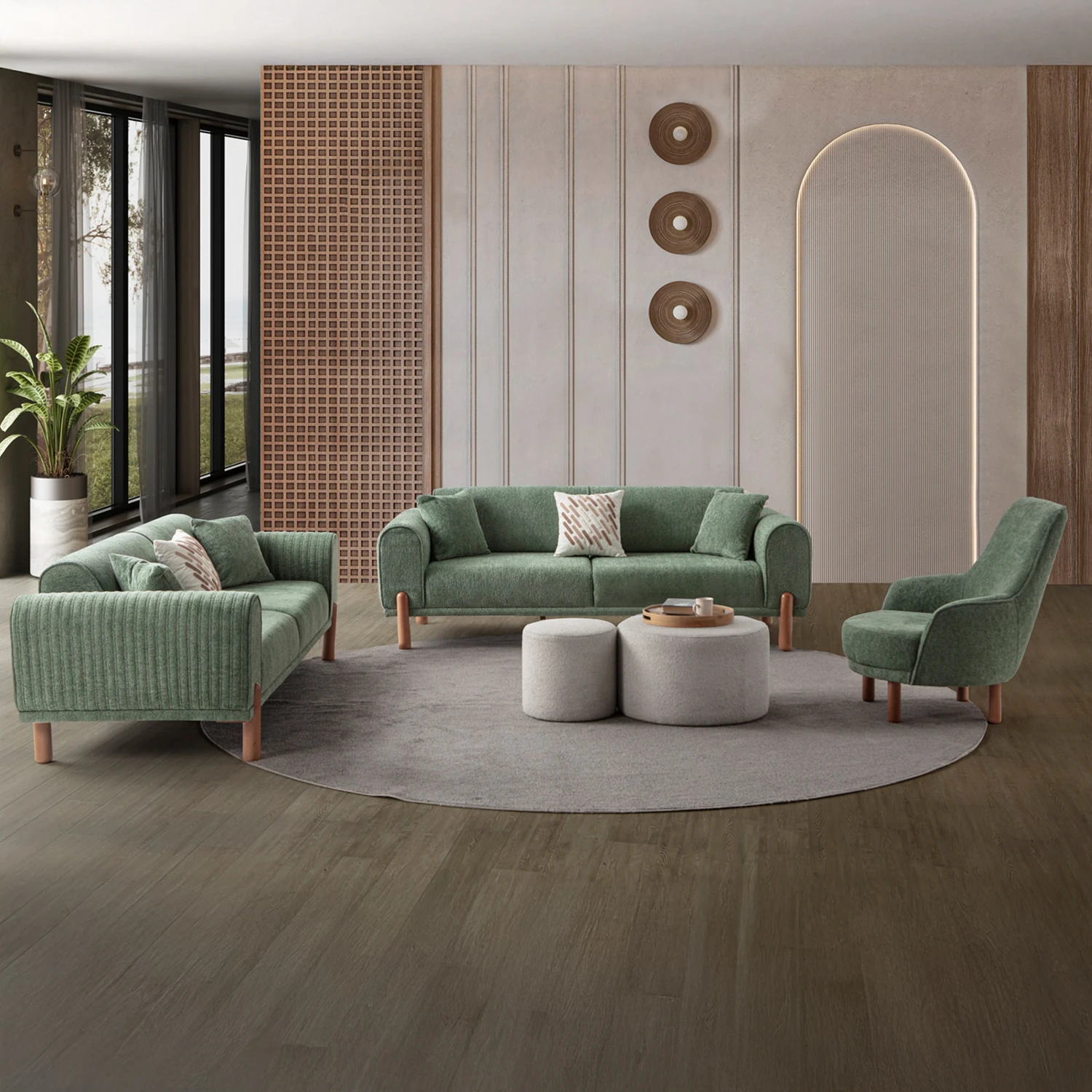 Armoni 3+3+1+1 Koltuk Takımı Yeşil | Koltuk Takımı - Edsyhome