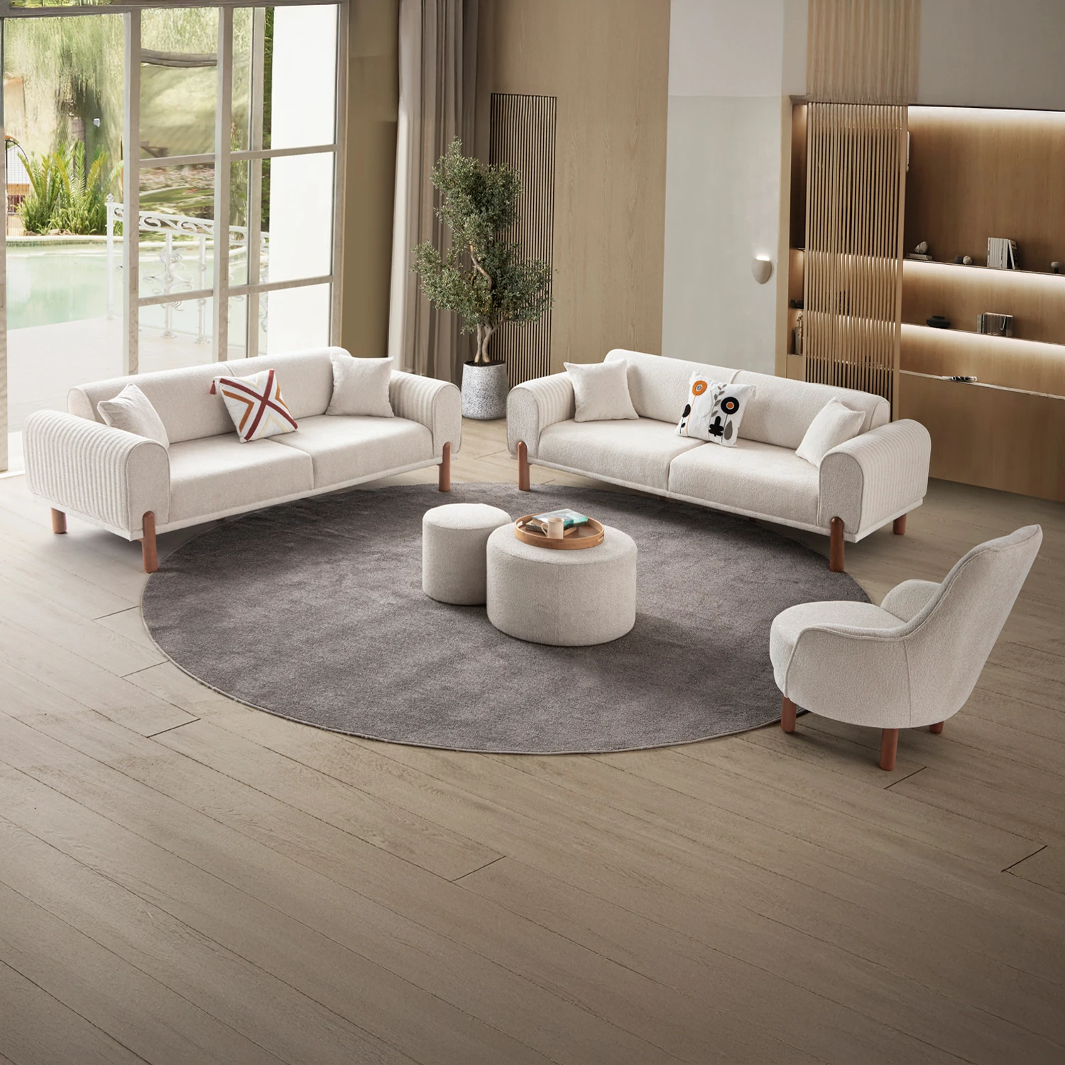 Armoni 3+3+1+1 Koltuk Takımı Krem | Koltuk Takımı - Edsyhome