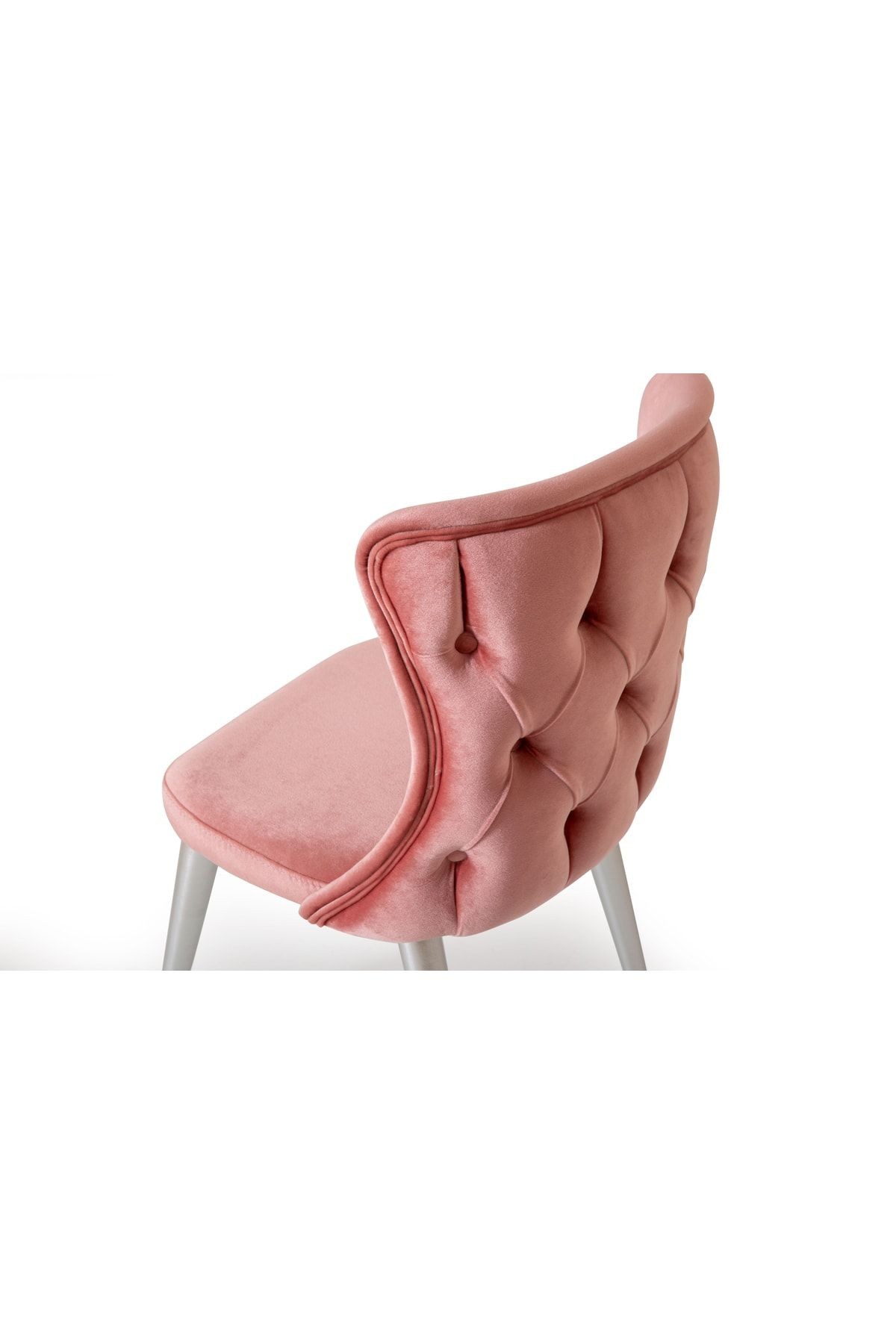 Joy Baby Face Kumaş Ahşap Modern Sandalye - pudra pembe
