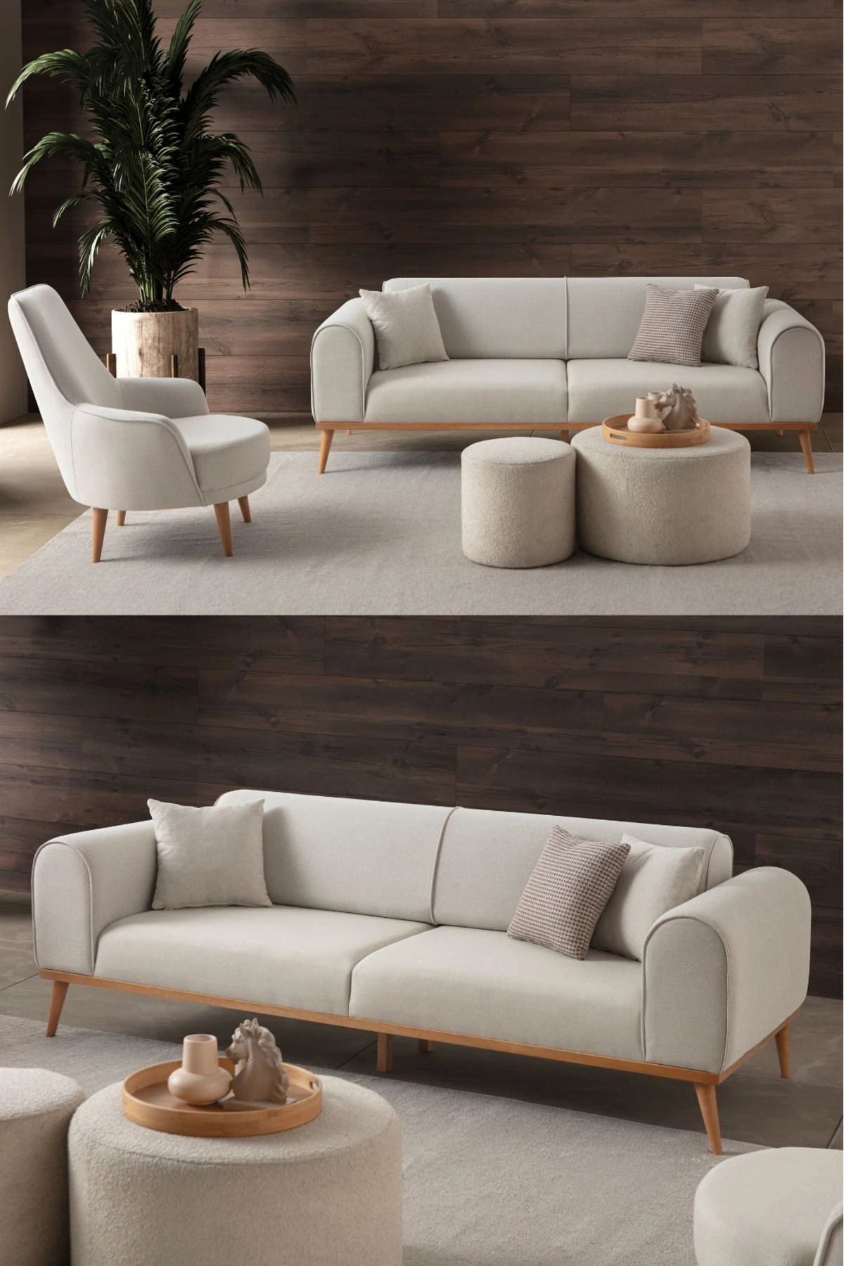 Rebul 3+1 Koltuk Takımı Bej Renk