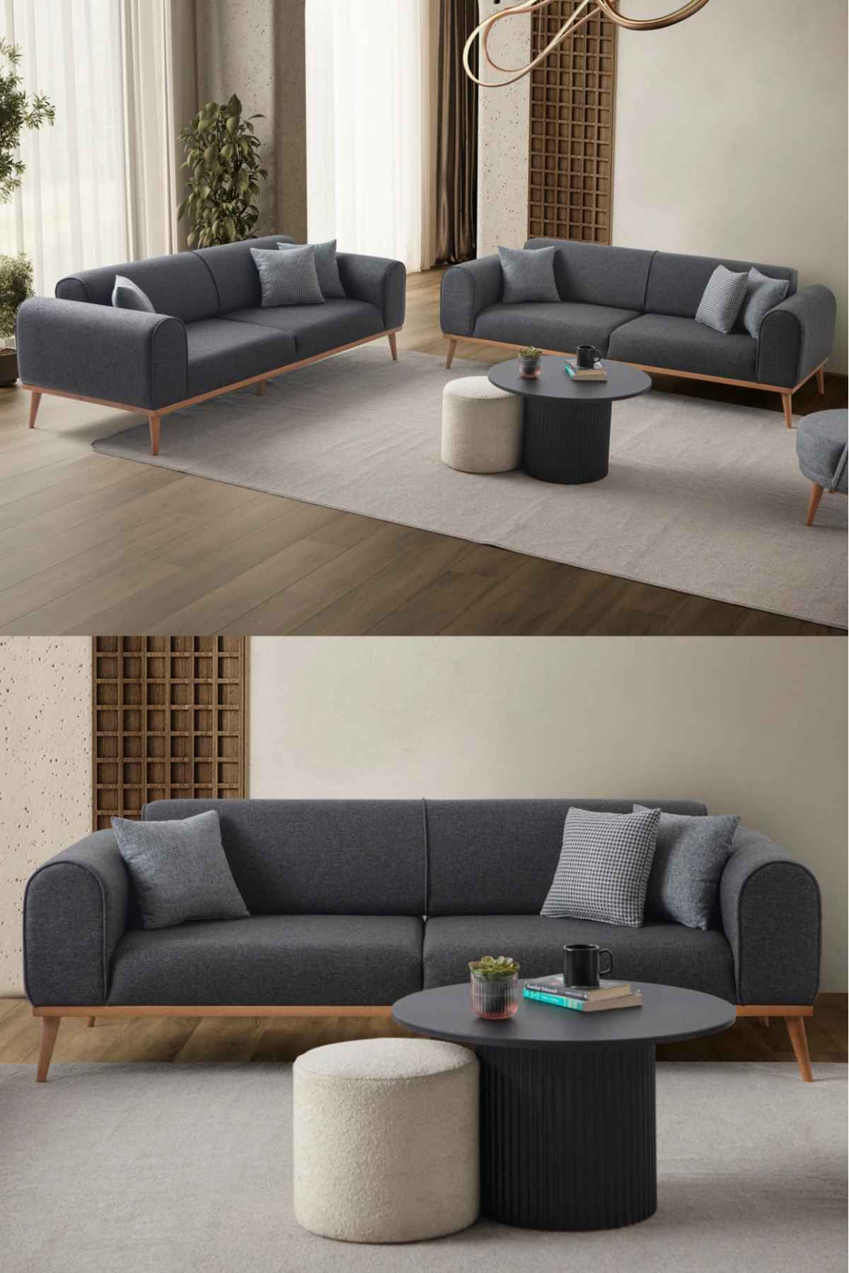 Rebull 3+3 Koltuk Takımı Antrasit